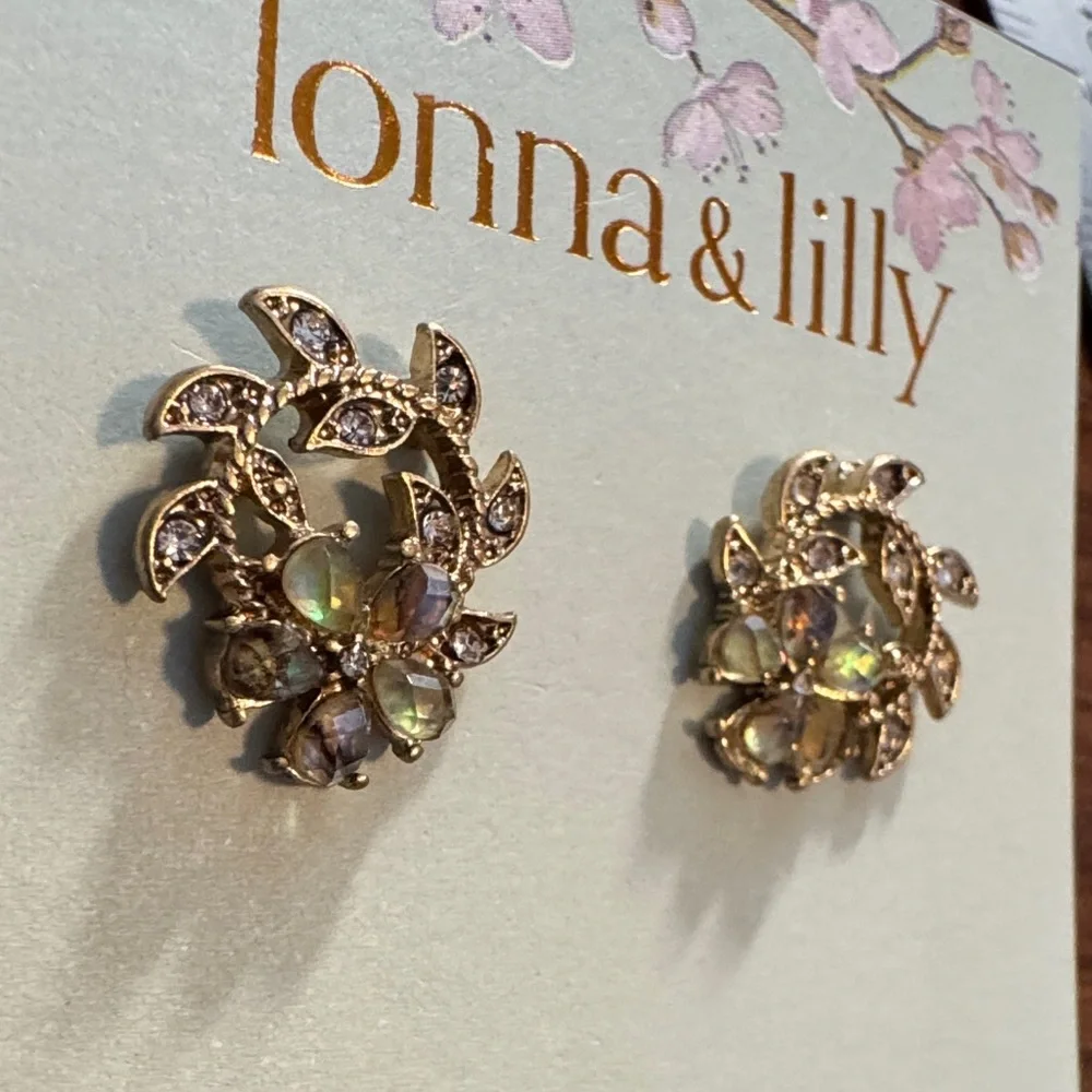 Lonna & Lilly Metal-Tone Floral Earrings with Multicolor beads - Picture 7 of 8